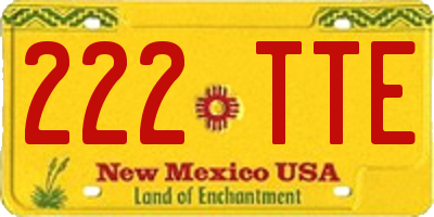 NM license plate 222TTE