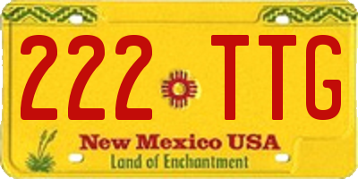 NM license plate 222TTG