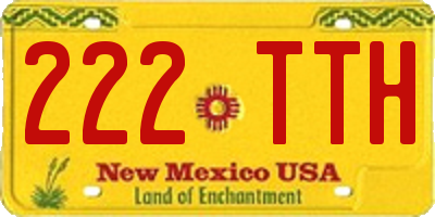 NM license plate 222TTH