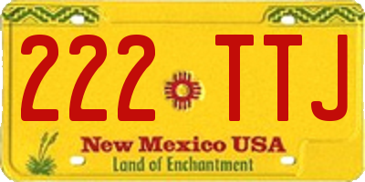 NM license plate 222TTJ