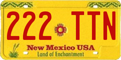 NM license plate 222TTN
