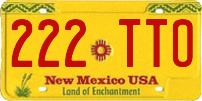 NM license plate 222TTO