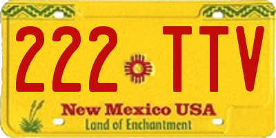 NM license plate 222TTV
