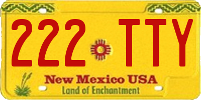 NM license plate 222TTY
