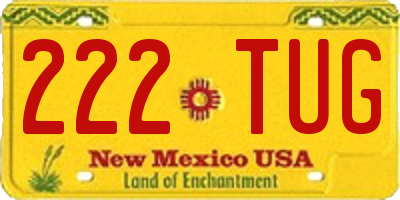 NM license plate 222TUG