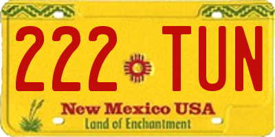 NM license plate 222TUN