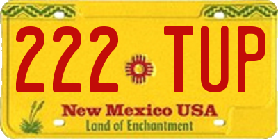 NM license plate 222TUP