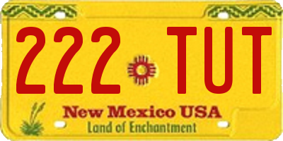 NM license plate 222TUT