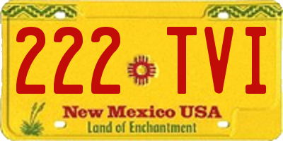 NM license plate 222TVI