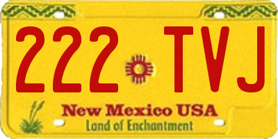 NM license plate 222TVJ