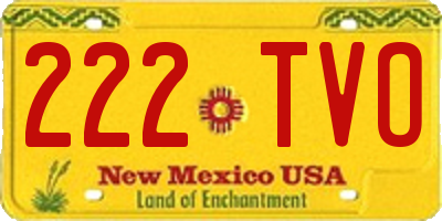 NM license plate 222TVO