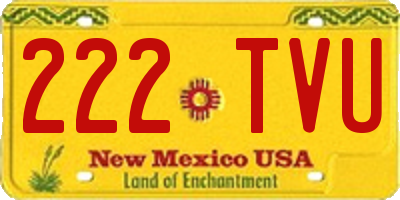 NM license plate 222TVU
