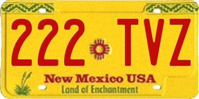NM license plate 222TVZ