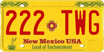 NM license plate 222TWG
