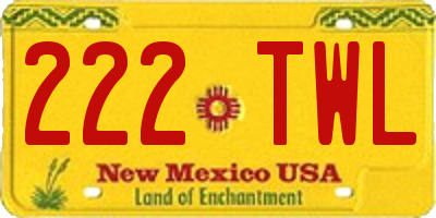 NM license plate 222TWL