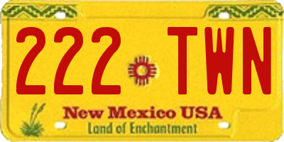 NM license plate 222TWN