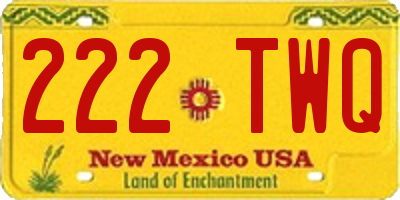 NM license plate 222TWQ