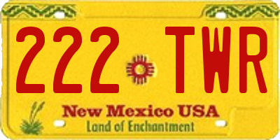 NM license plate 222TWR