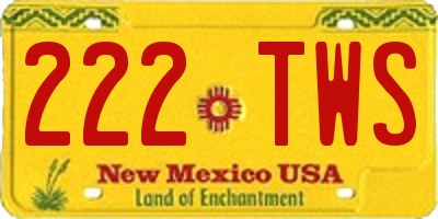 NM license plate 222TWS