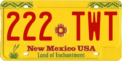 NM license plate 222TWT