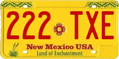 NM license plate 222TXE