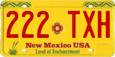 NM license plate 222TXH