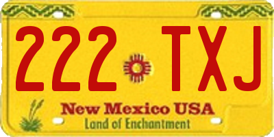 NM license plate 222TXJ