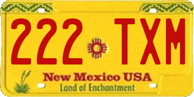 NM license plate 222TXM