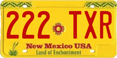 NM license plate 222TXR