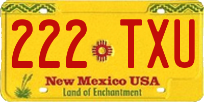 NM license plate 222TXU
