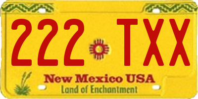 NM license plate 222TXX