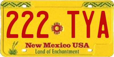 NM license plate 222TYA