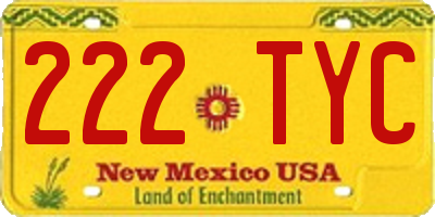 NM license plate 222TYC