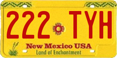 NM license plate 222TYH