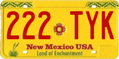NM license plate 222TYK