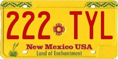 NM license plate 222TYL