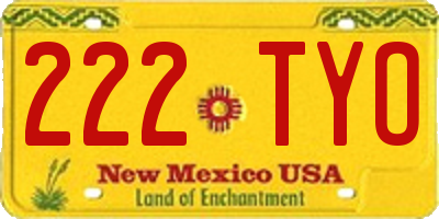 NM license plate 222TYO