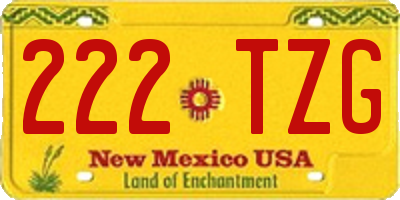 NM license plate 222TZG