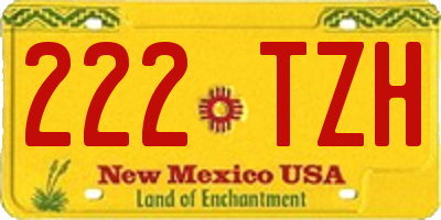 NM license plate 222TZH