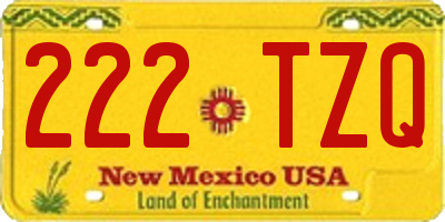 NM license plate 222TZQ