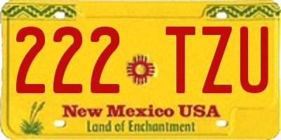 NM license plate 222TZU