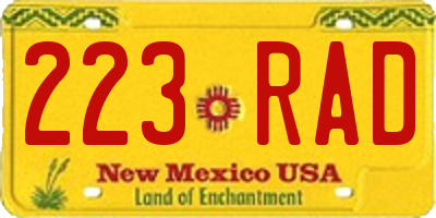 NM license plate 223RAD