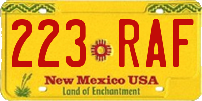 NM license plate 223RAF