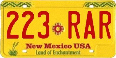 NM license plate 223RAR