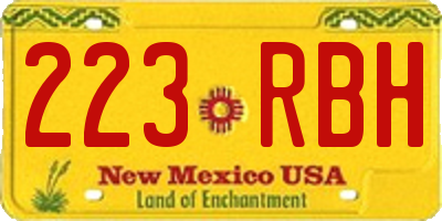 NM license plate 223RBH