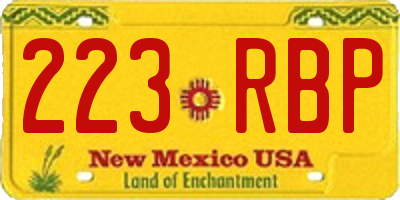 NM license plate 223RBP
