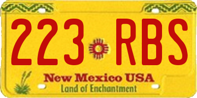 NM license plate 223RBS