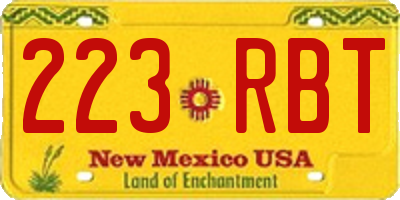 NM license plate 223RBT