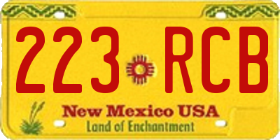 NM license plate 223RCB