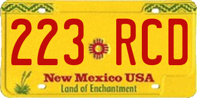 NM license plate 223RCD